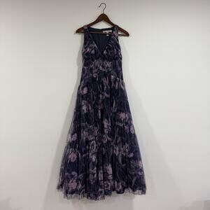 NEW Hutch V Neck Sleeveless Tulle Maxi Dress Size S